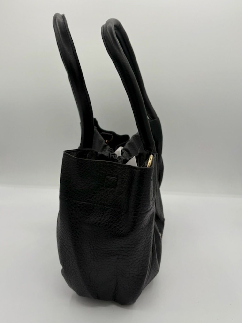 Trina Turk ruched handle small tote bag in black- NWT! - Picture 3 of 4